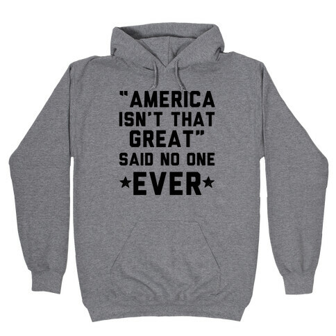 America isn't That Great Said No One Ever Hooded Sweatshirt