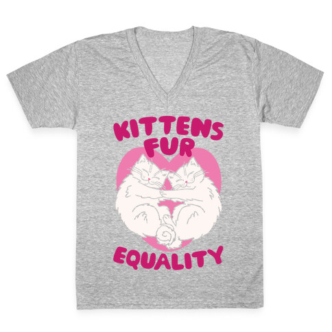 Kittens Fur Equality V-Neck Tee Shirt