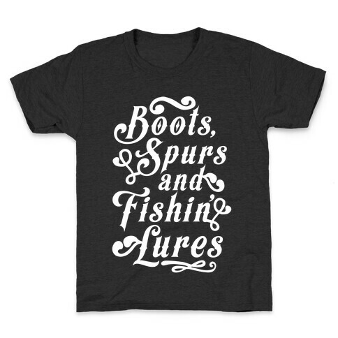 Boots, Spurs And Fishin' Lures Kids T-Shirt