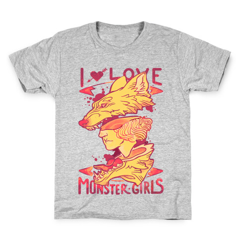 I Love Monster Girls Kids T-Shirt