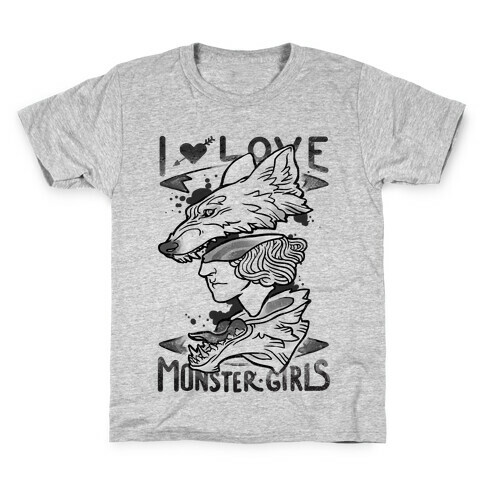 I Love Monster Girls Kids T-Shirt