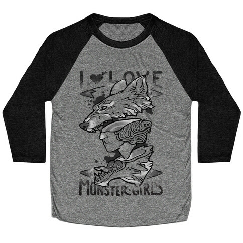 I Love Monster Girls Baseball Tee