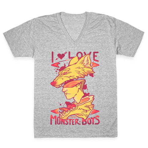 I Love Monster Boys V-Neck Tee Shirt