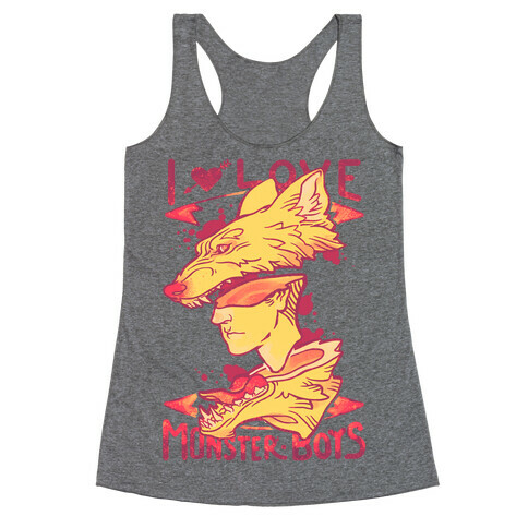 I Love Monster Boys Racerback Tank Top