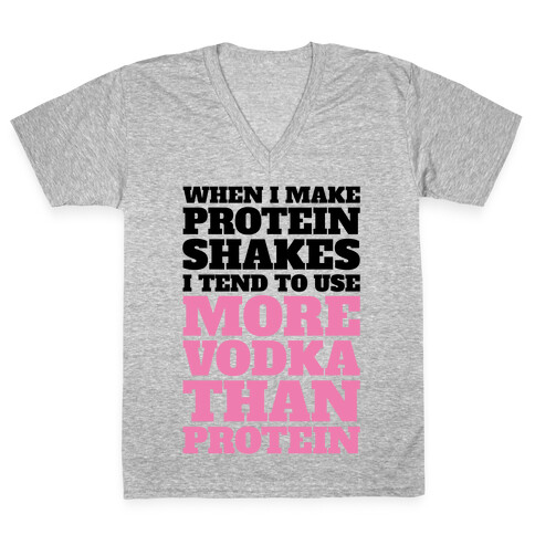 Vodka Protein Shakes V-Neck Tee Shirt