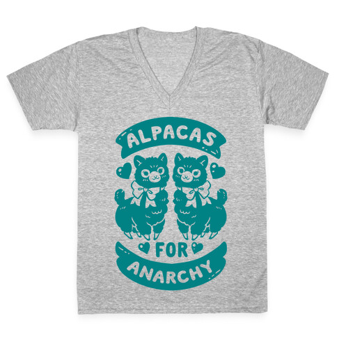 Alpacas For Anarchy V-Neck Tee Shirt