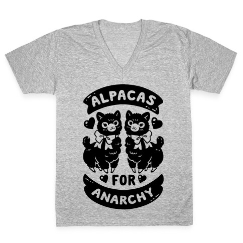 Alpacas For Anarchy V-Neck Tee Shirt