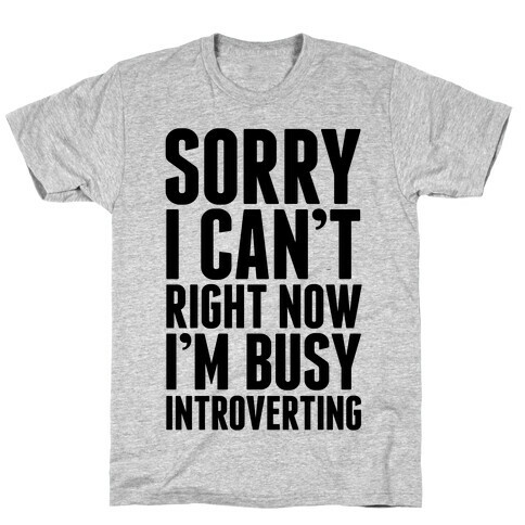 Sorry I Can't Right Now I'm Busy Introverting T-Shirt