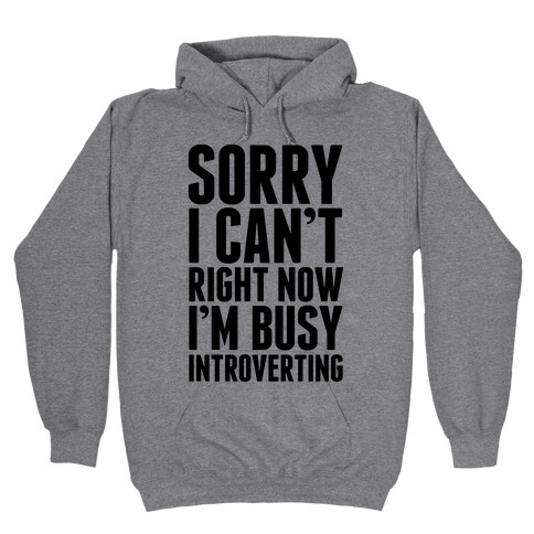 Sorry I Can't Right Now I'm Busy Introverting Hooded Sweatshirt