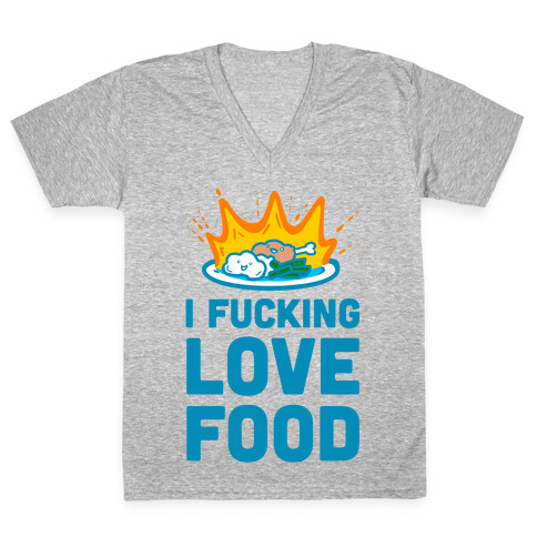 I F***ing Love Food V-Neck Tee Shirt