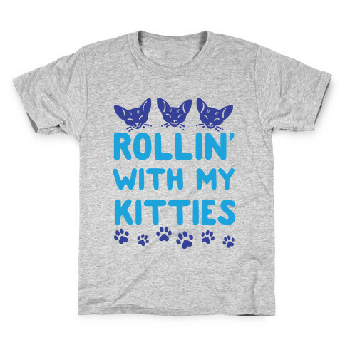 Rollin' With My Kitties Kids T-Shirt