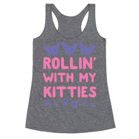 Rollin' With My Kitties Racerback Tank Top