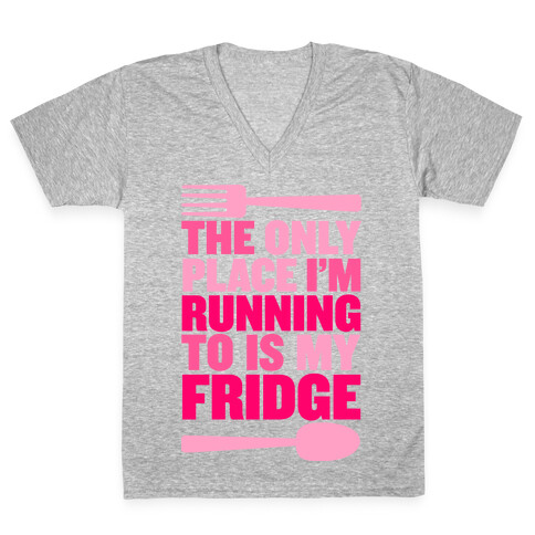 Running to My Fridge V-Neck Tee Shirt