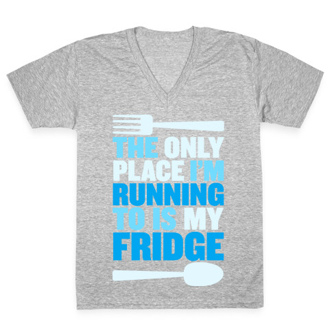 Running to My Fridge V-Neck Tee Shirt