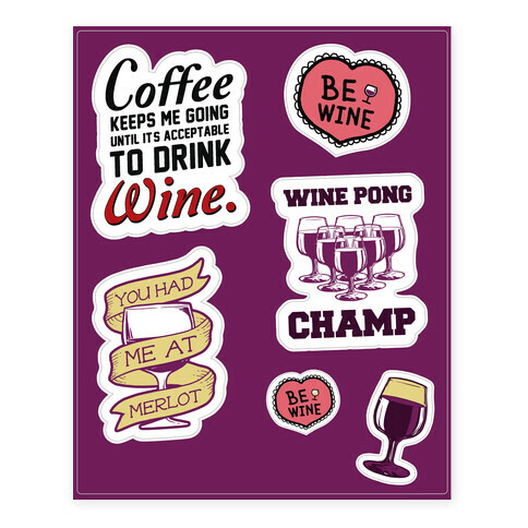 Wine Lover's  Stickers and Decal Sheet