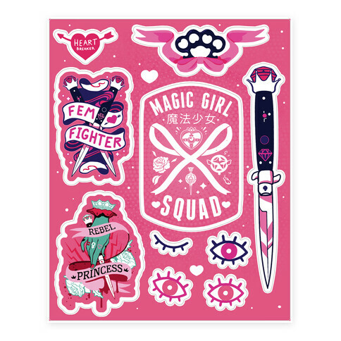 Magic Girl Power Stickers and Decal Sheet