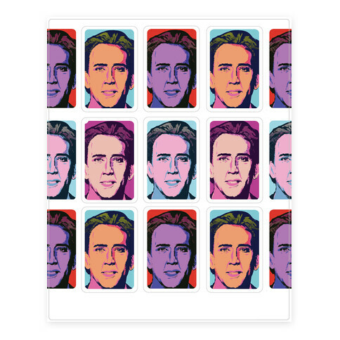 Nicolas Cage Pop Art Parody Stickers and Decal Sheet