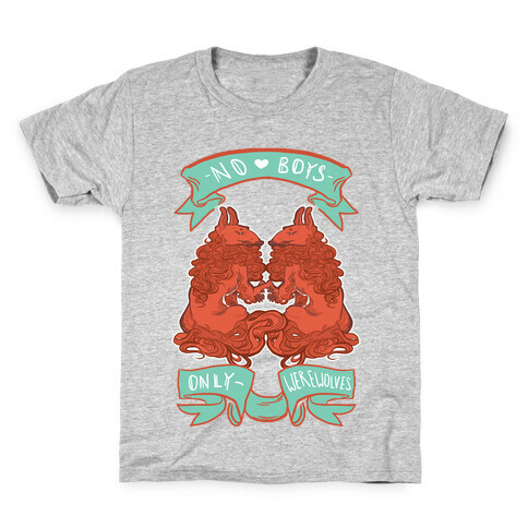 No Boys Only Werewolves Kids T-Shirt