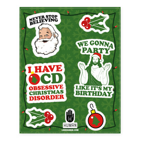 Merry Christmas  Stickers and Decal Sheet