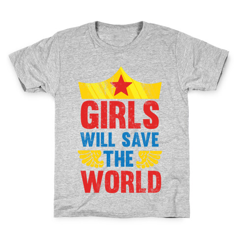 Girls Will Save The World Kids T-Shirt