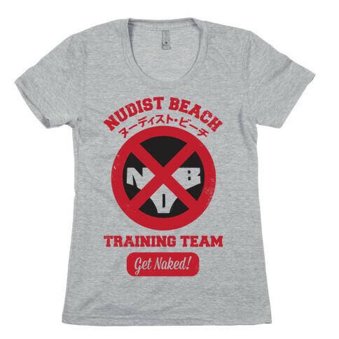 Nudist Beach Training Team Womens T-Shirt