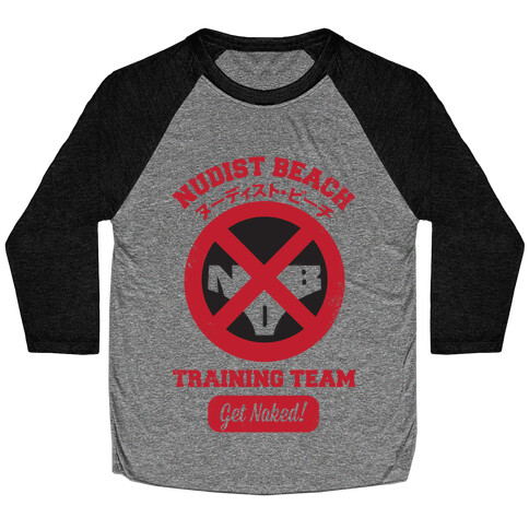 Nudist Beach Training Team Baseball Tee