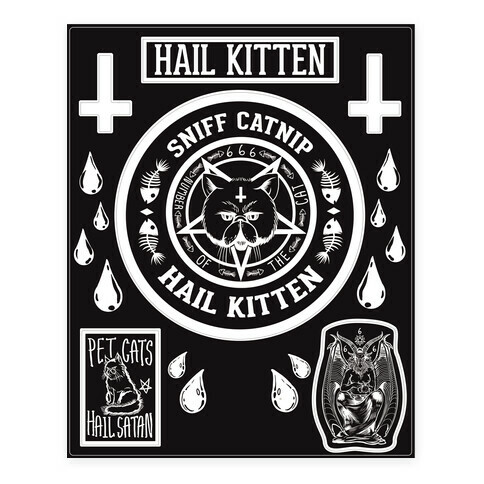 Sniff Catnip Hail Kitten  Stickers and Decal Sheet