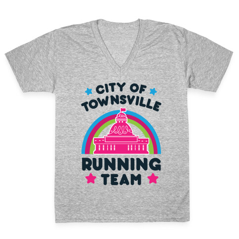 City Of Townsville Running Team V-Neck Tee Shirt