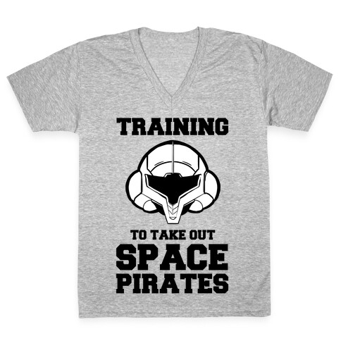 Training To Take Out Space Pirates V-Neck Tee Shirt