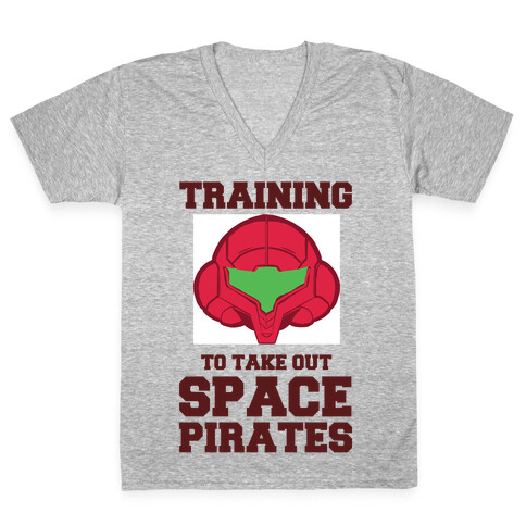 Training To Take Out Space Pirates V-Neck Tee Shirt