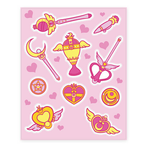 Magical Girl Weapons Stickers and Decal Sheet