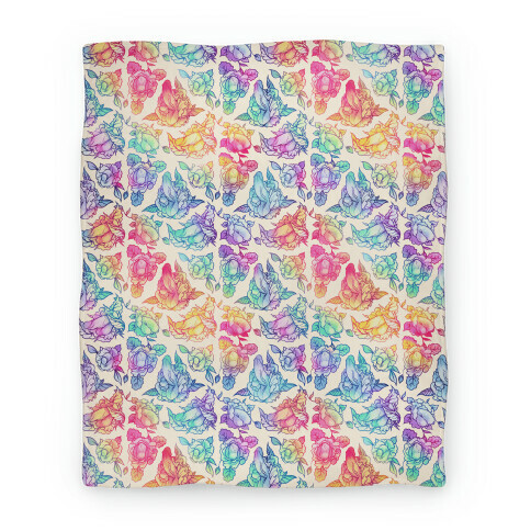 Floral Penis Rainbow Blanket