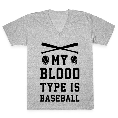 My Blood Type is Baseball V-Neck Tee Shirt