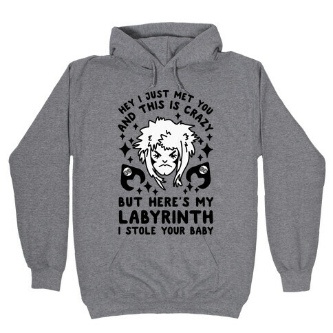 I Just Met You and This is Crazy But Here's my Labyrinth I Stole Your Baby Hooded Sweatshirt