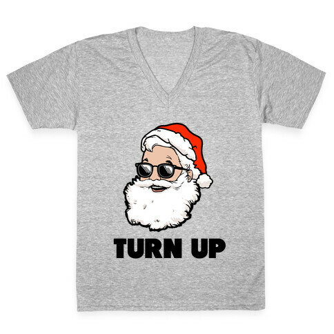 Turn Up (Santa) V-Neck Tee Shirt
