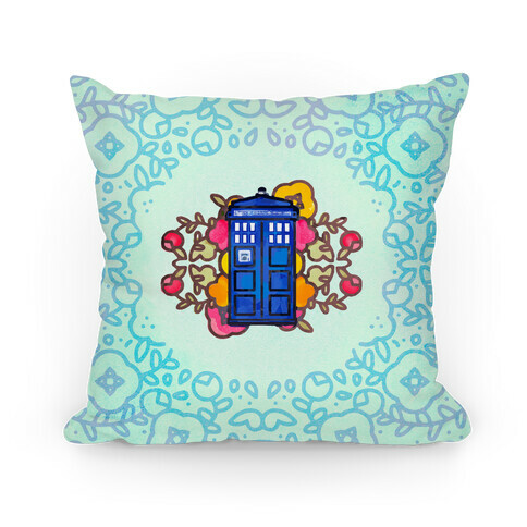 Watercolor Doctor Who Icon (Tardis) Pillow Pillow