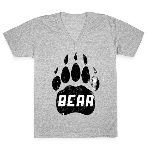 Bears Red Black& White V-Neck Tee Shirt