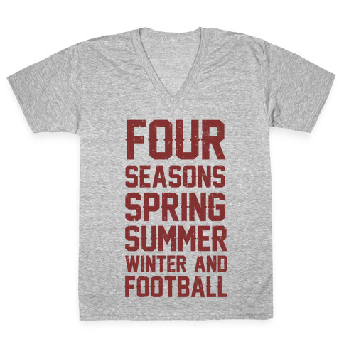 Four Seasons Spring Summer Winter And Football V-Neck Tee Shirt