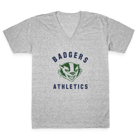 Badgers Green & Navy V-Neck Tee Shirt
