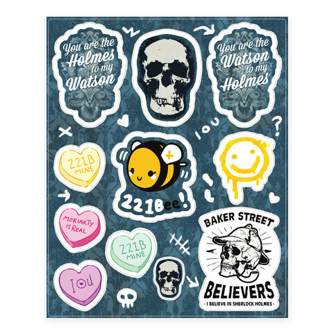 Sherlock Holmes Themed  Stickers and Decal Sheet