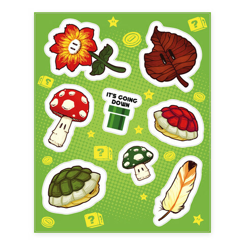 Power-Up  Stickers and Decal Sheet