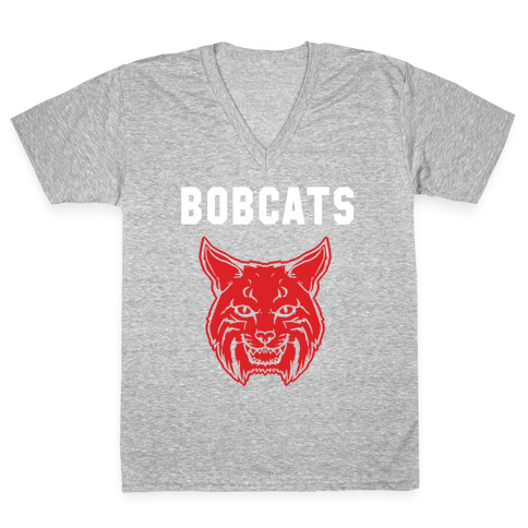 Bobcats Red & Black  V-Neck Tee Shirt