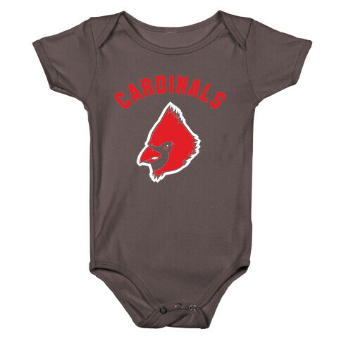 Cardinals on Black Baby One-Piece