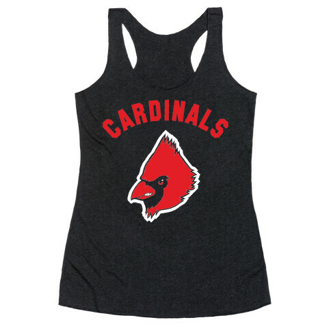 Cardinals on Black Racerback Tank Top