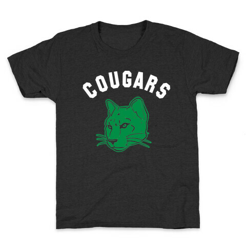 Cougar Green Black & White  Kids T-Shirt