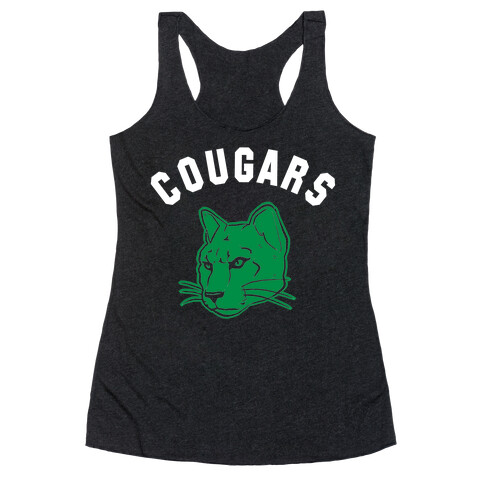 Cougar Green Black & White  Racerback Tank Top