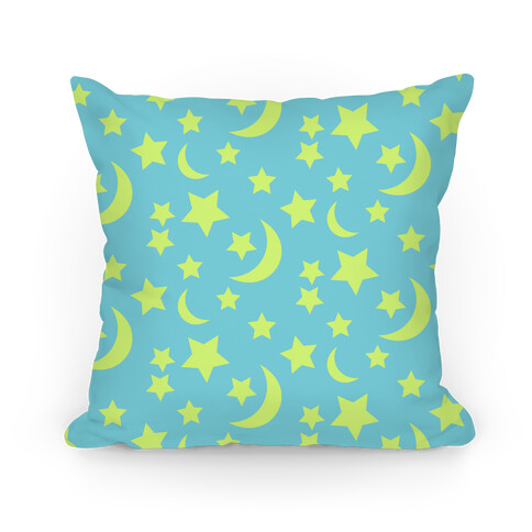 Moon And Stars Pattern Pillow