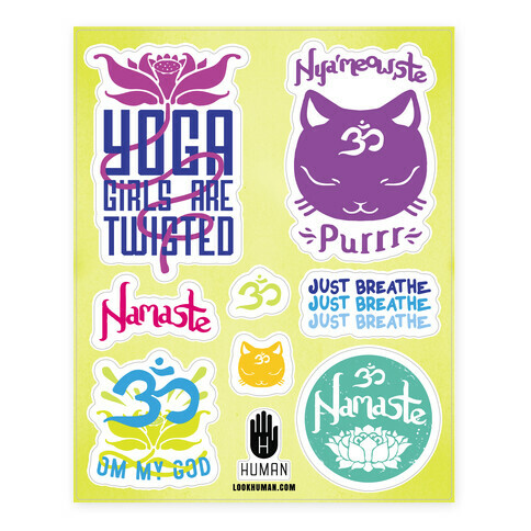 Namaste Yoga  Stickers and Decal Sheet