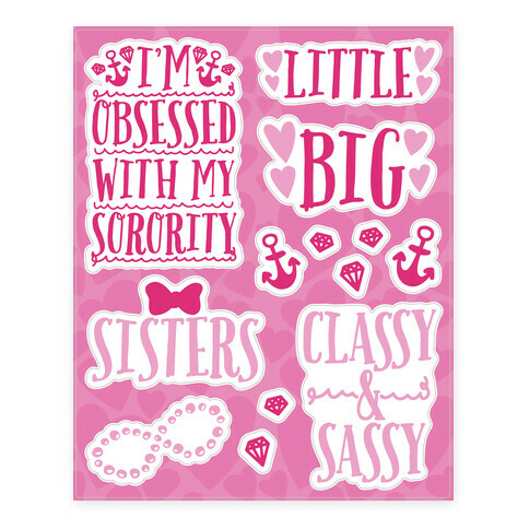 Sorority  Stickers and Decal Sheet