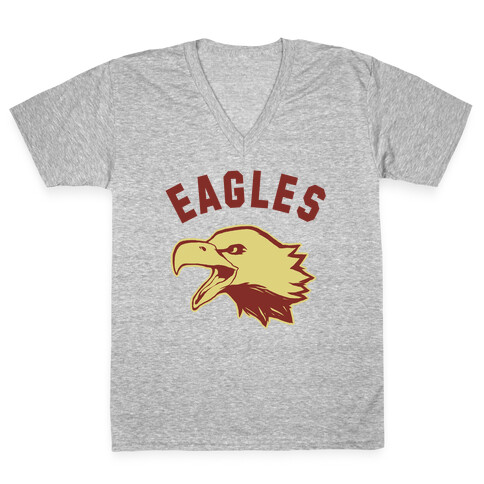 Eagles Maroon and Gold V-Neck Tee Shirt